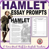 Shakespeare's Hamlet Three Final Essay Prompts Editable with Scoring Rubric