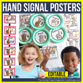 HAND SIGNAL POSTERS for classroom management BATHROOM hand