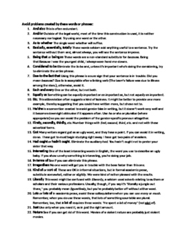 Preview of HANDOUT: Words / Phrases to Avoid in Academic Writing