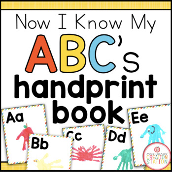 Preview of HANDPRINT ALPHABET BOOK WITH EDITABLE COVER  {NOW I KNOW MY ABC'S}