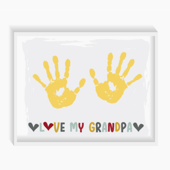 Fathers Day Gift for Grandpa from Grandson, Baseball Handprint Art, I  Caught The Best Grandpa Card