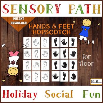 Preview of HANDS AND FEET sensory path • Hopscotch game for homeschooling and for classroom