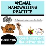 HANDWRITING PRACTICE - ANIMAL FACTS : copy & correct the l