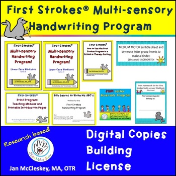 Preview of HANDWRITING PROGRAM First Strokes Multi-sensory Handwriting - Building License