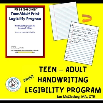 Preview of HANDWRITING PROGRAM First Strokes Print Legibility  Teen-Adult Building license