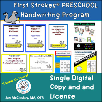 Preview of HANDWRITING PROGRAM  PRESCHOOL Print Handwriting - Individual license