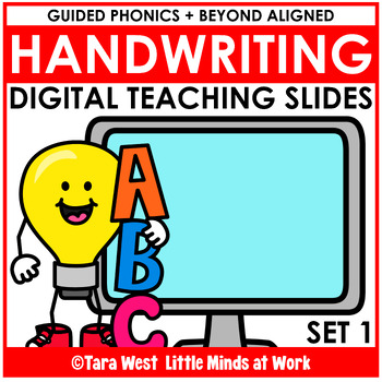 Preview of HANDWRITING Teaching Slides: SET 1  ALPHABET + WRITING STROKES