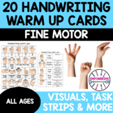 HANDWRITING WARM UP CARDS WITH VISUALS... 20 cards OT dist