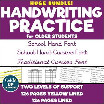 Preview of Handwriting Practice for Older Students Engaging Activities Print & Cursive
