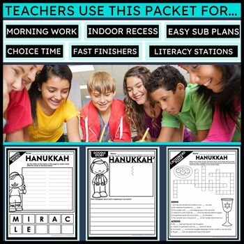 HANUKKAH ACTIVITY PACKET word search worksheets DREIDEL directed