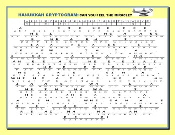 Preview of HANUKKAH CRYPTOGRAM: A HOLIDAY DECIPHERING PUZZLE W/ ANSWER KEY