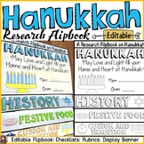 HANUKKAH EDITABLE FLIPBOOK: INFORMATIONAL REPORT WRITING R