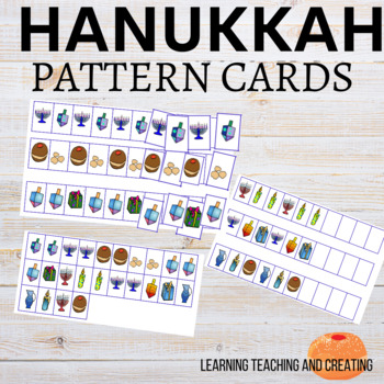 Preview of HANUKKAH PATTERN CARDS FOR KINDERGARTEN, AND PRESCHOOL