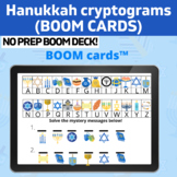 HANUKKAH THEMED CRYPTOGRAM BOOM CARDS OT/SLP keyboarding/ TYPING