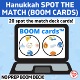 HANUKKAH THEMED SPOT THE MATCH BOOM CARDS:OT /SLP visual p