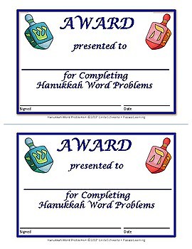 HANUKKAH WORD PROBLEMS for MATH • Grades 4–6 by Pizzazz Learning