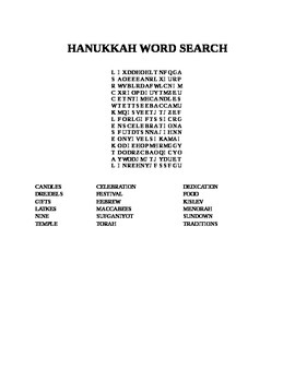 Preview of HANUKKAH WORD SEARCH
