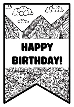 HAPPY BIRTHDAY! 10 Mountain Zentangle Coloring Pages, Mountain Coloring ...