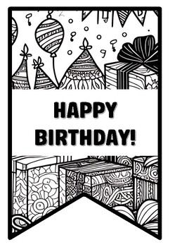 HAPPY BIRTHDAY! Birthday Zentangle Coloring Pages, Birthday Coloring Pages