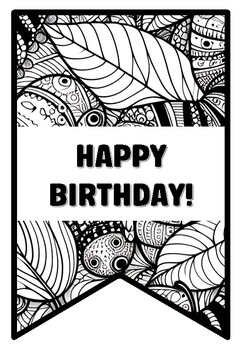 HAPPY BIRTHDAY! Caterpillar Zentangle Coloring Pages by Swati Sharma