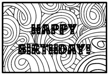 HAPPY BIRTHDAY!, Leaves Coloring Pages by Anisha Sharma | TPT