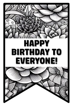 HAPPY BIRTHDAY TO EVERYONE! Cactus, Succulent Zentangle Coloring Pages