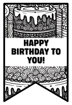 HAPPY BIRTHDAY TO YOU! Birthday Zentangle Coloring Pages by Swati Sharma