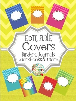 Preview of HAPPY DAY CHEVRON BINDER COVERS {editable}