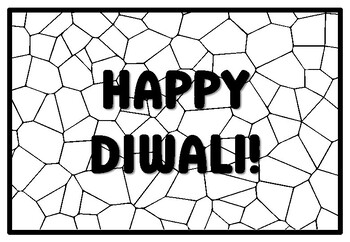 diwali black and white clipart