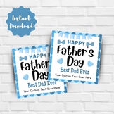 HAPPY FATHER'S DAY Printable Gift Tags, Best Dad Ever Editable