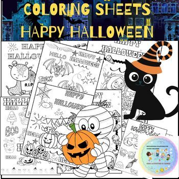 Preview of HAPPY HALLOWEEN HOLIDAYS COLORING SHEETS KG - 12TH