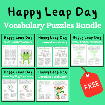 Preview of HAPPY LEAP YEAR ACTIVITY Fun Vocabulary Puzzle Fun Leap Day +Free Bonus