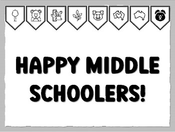 Preview of HAPPY MIDDLE SCHOOLERS! Koala Bear Bulletin Board Kit, Ready to print