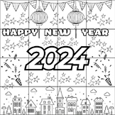 HAPPY NEW YEAR-COLLABORATIVE POSTER-COLORING PAGES-ACTIVITIES