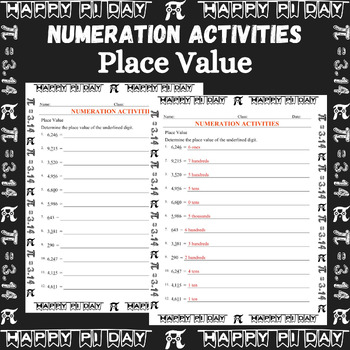 Preview of HAPPY Pi Day Math Activities Place Value Activities No Prep Worksheets