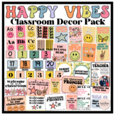 HAPPY RETRO VIBES | Classroom Decor Pack