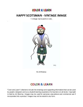 Preview of HAPPY SCOTSMAN - COLOR & LEARN  2023