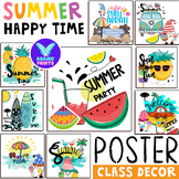 HAPPY SUMMER TIME Fun Seasonal Poster Classroom Decor Bull