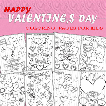Preview of HAPPY Valentine's Day Coloring Pages for Preschool, Pre-K, Kindergarten