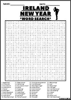 Preview of HARD IRELAND  WORD SEARCH Puzzle Middle School Fun Activity Vocabulary