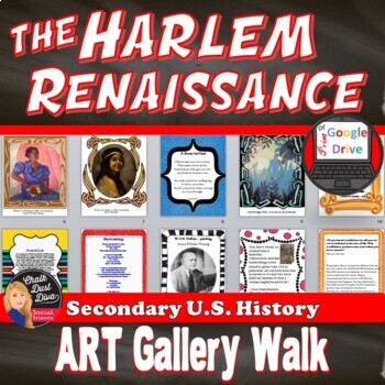 Preview of HARLEM RENAISSANCE | Art Gallery Walk Activity | 1920s | Print & Digital