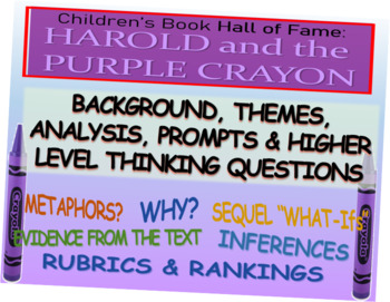 Preview of HAROLD AND THE PURPLE CRAYON - Children's Book Hall of Fame - slides & handouts
