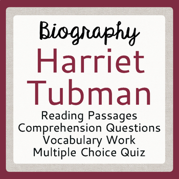Preview of HARRIET TUBMAN Biography Underground Railroad Texts Activities PRINT and EASEL