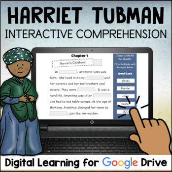 Preview of HARRIET TUBMAN Interactive Reading Comprehension for Google Classroom