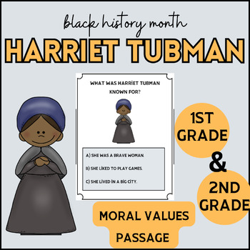 Preview of HARRIET TUBMAN  Reading Comprehension Passages| president day | 1st & 2nd Grade