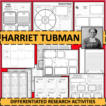 Preview of HARRIET TUBMAN Black History Month Biographical Biography Research Activities