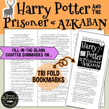 Preview of HARRY POTTER AND THE PRISONER OF AZKABAN Comprehension Guide Tri-Fold Bookmarks