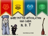 HARRY POTTER ARTICULATION UNO CARDS: D, T and N Sounds