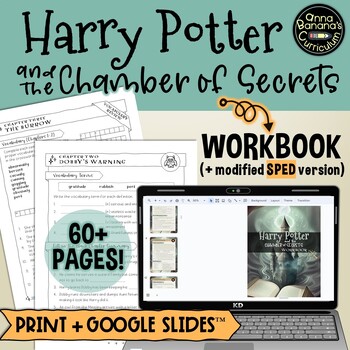 Preview of HARRY POTTER and the CHAMBER OF SECRETS WORKBOOK: Digital & Print Novel Study