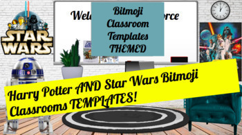 Preview of HARRY POTTER and STAR WARS Bitmoji Classroom THEMED templates